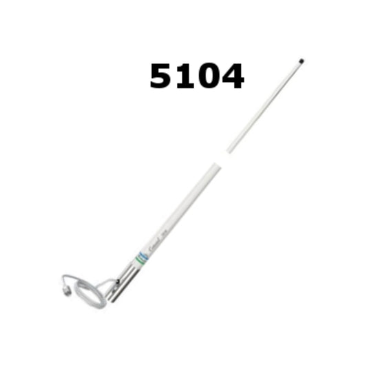 ANTENA SHAKESPEARE 5104 1.2 MTS ALTURA 3 dB CABLE RG58 4.5 MTS LARGO Y CONECTOR PL259