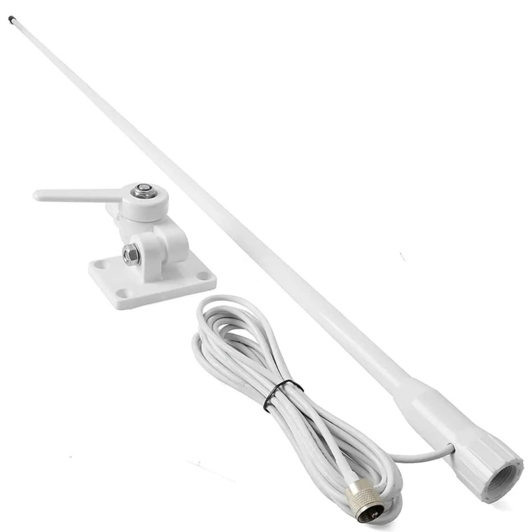 MRF105V-M01 Antena VHF marino fibra 1.10 mts 3.5 dBi con soporte y cable