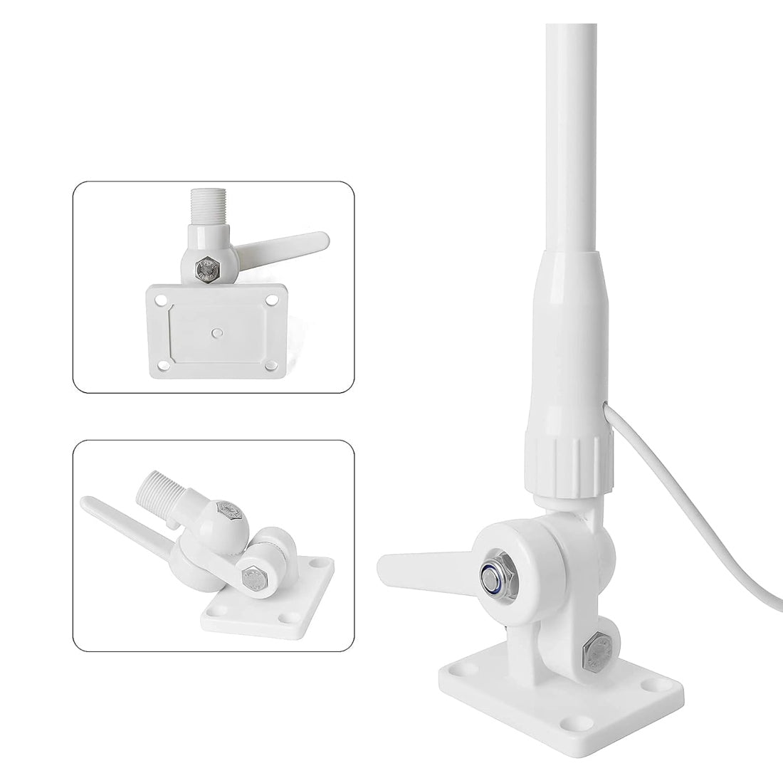 ANTENA VHF MARINA DE FIBRA 5 DBi DE 1.10 MTS DE ALTURA CON BASE/CABLE INCLUIDO