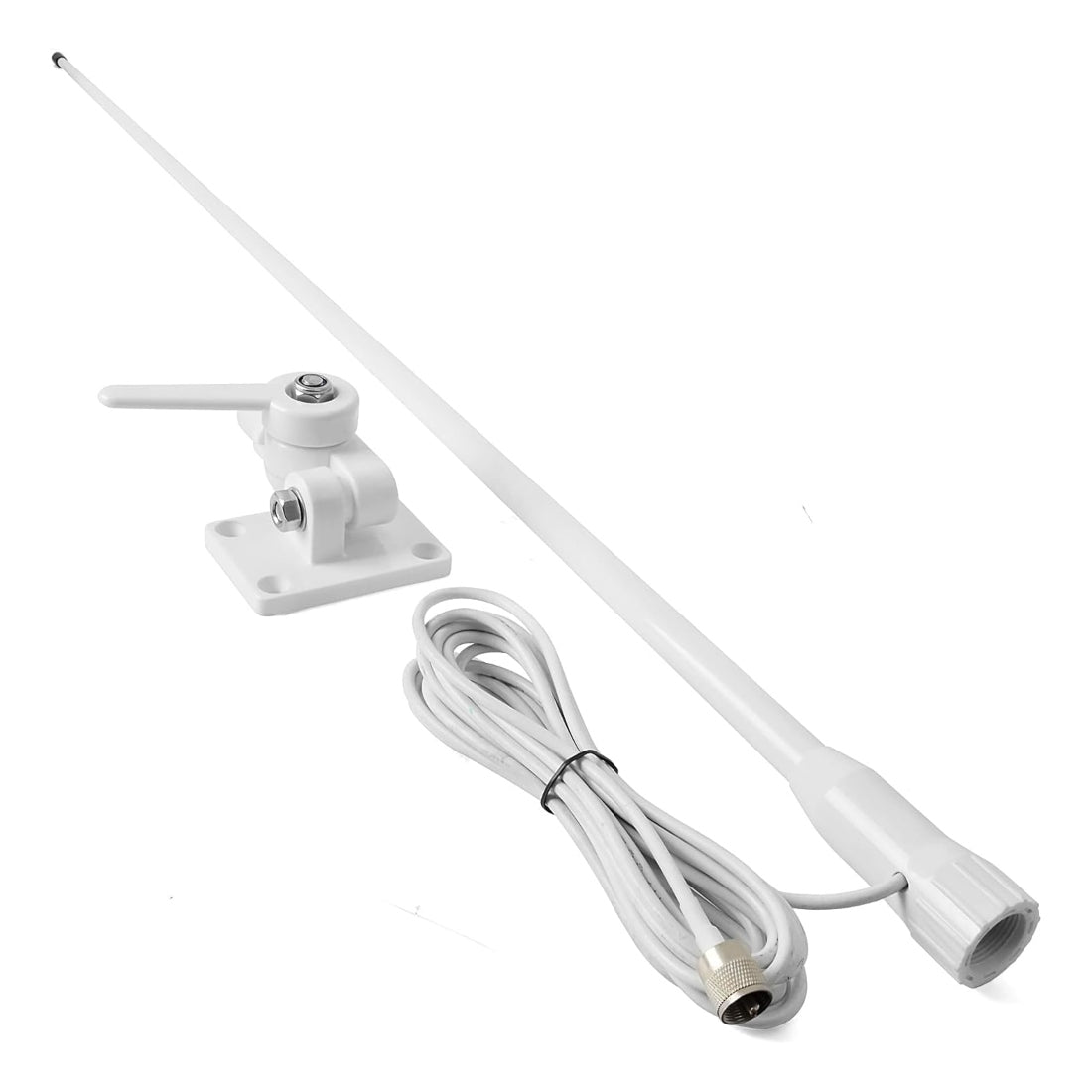 ANTENA VHF MARINA DE FIBRA 5 DBi DE 1.10 MTS DE ALTURA CON BASE/CABLE INCLUIDO
