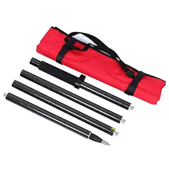 Baston de Fibra de carbono y aluminio 2 mts en 4 tramos para topografia, ingenieria y GNSS