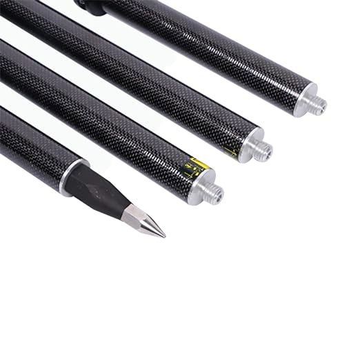 Baston de Fibra de carbono y aluminio 2 mts en 4 tramos para topografia, ingenieria y GNSS